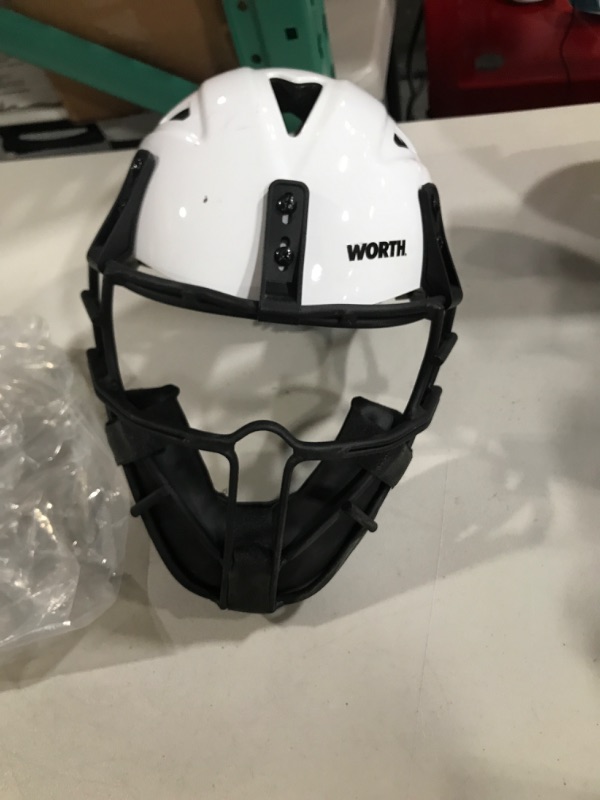 Photo 2 of Worth Legit Slowpitch Softball Pitcher's Mask Series Matte White