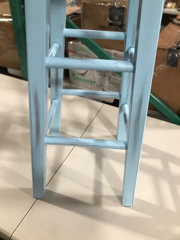 Photo 3 of !!!SEE CLERK NOTES!!!
Winsome Wood Ivy model name Stool Rustic Light Blue/Walnut 13.6x13.6x29.1