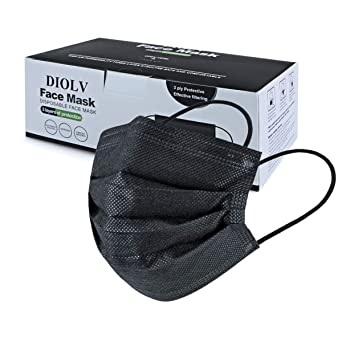 Photo 1 of DIOLV 50 Pcs Disposable Face Mask 3 Layer Protective Masks Black
