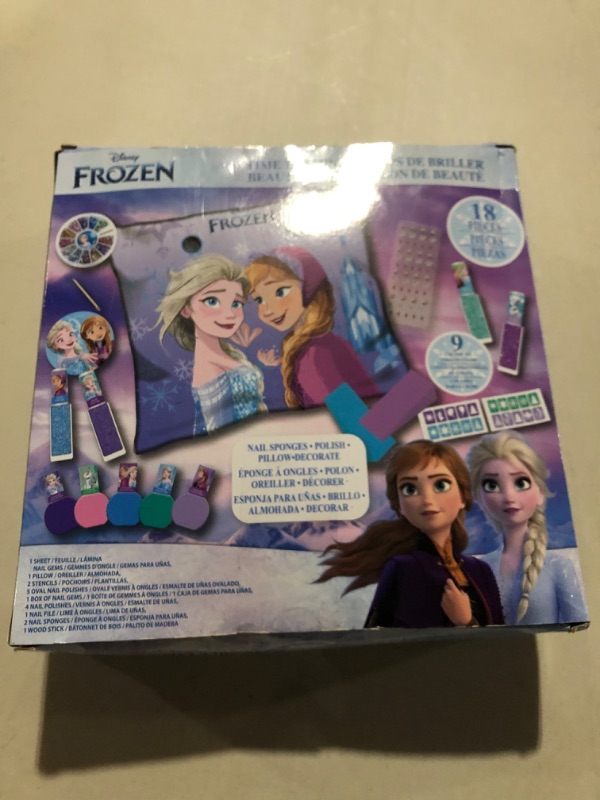 Photo 2 of Townley Girl Disney Frozen Non-Toxic Easy Peel-Off 18 pcs Mega Nail Polish Set for Girls with Manicure Pillow, Nail Sponge, Stencils, Nail Gems Stickers, Nail File and more! For Ages 3+
