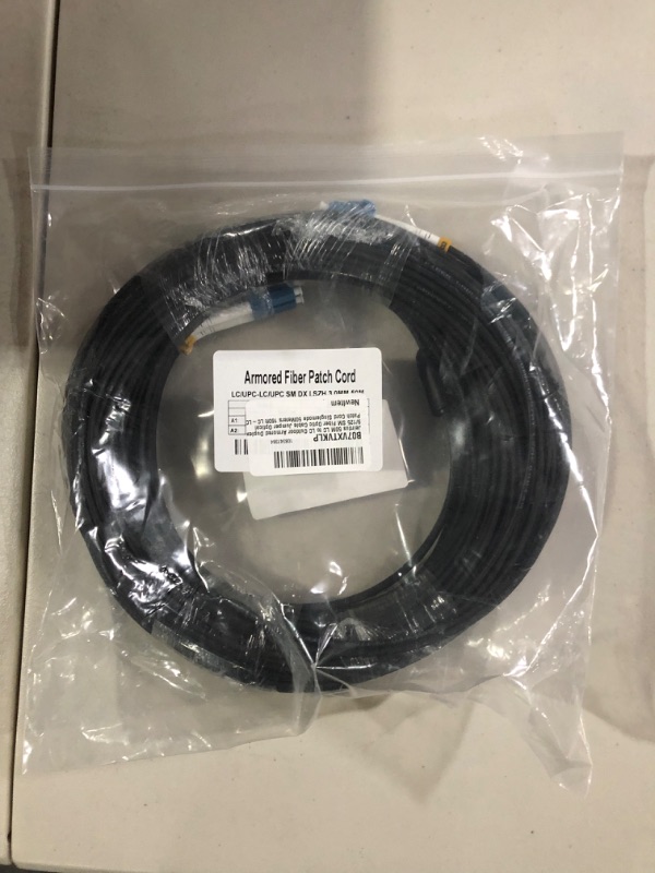 Photo 2 of Jeirdus 50M LC to LC Outdoor Armored Duplex 9/125 SM Fiber Optic Cable Jumper Optical Patch Cord Singlemode 50Meters 160ft LC-LC
