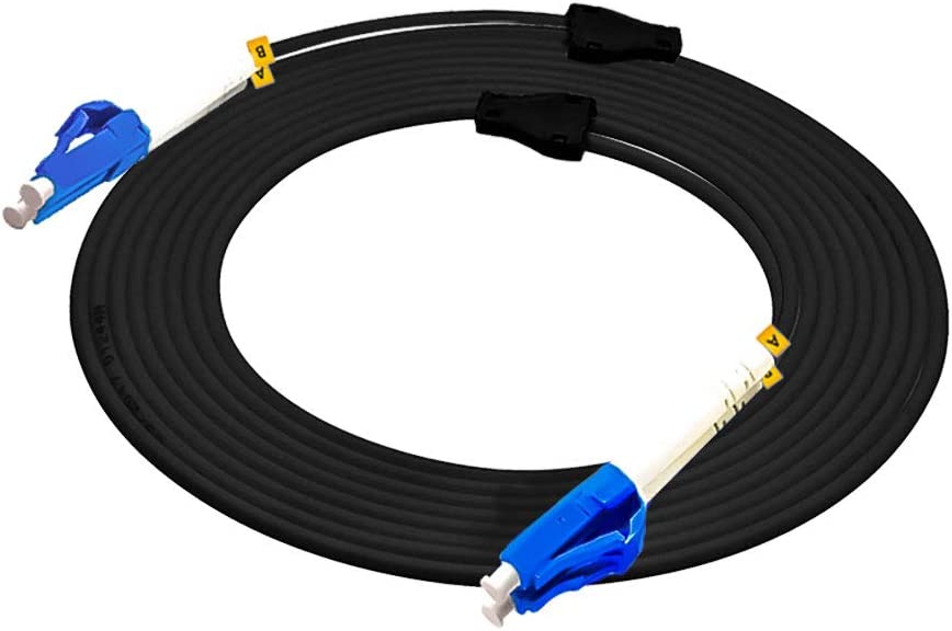 Photo 1 of Jeirdus 50M LC to LC Outdoor Armored Duplex 9/125 SM Fiber Optic Cable Jumper Optical Patch Cord Singlemode 50Meters 160ft LC-LC
