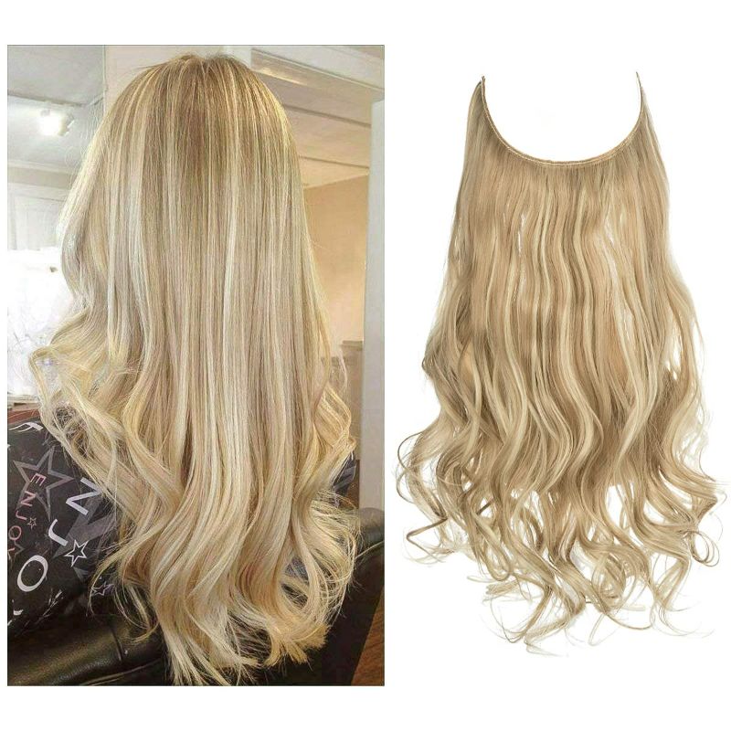 Photo 1 of Blonde Hair Lace Front Wig Long Straight Blonde Wig Natural Hair Heat Resistant Fiber Hair Synthetic Lace Front Wigs for Fashion Women 24 inch