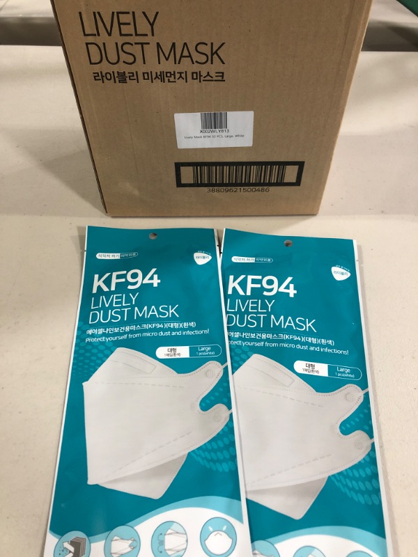 Photo 2 of Aircellnine Lively Mask KF94 - Disposable Masks Manufacturer Direct Sale KFDA Big Plus Wide Style L, 50 Pcs