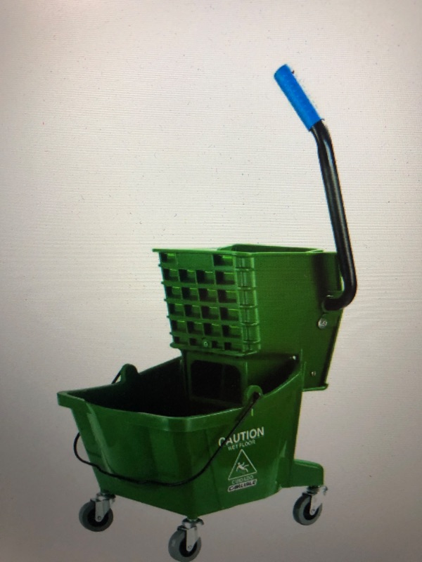 Photo 1 of 26 qt. Green Mop Bucket/Wringer Combo