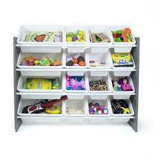 Photo 1 of Humble Crew Kids Toy Storage Organizer with 16 Storage Bins, Grey/White