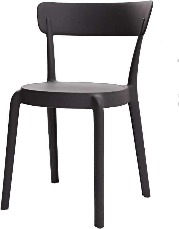 Photo 1 of Amazon Basics Dark Grey, Armless Bistro Dining Chair-Set of 2, Premium Plastic