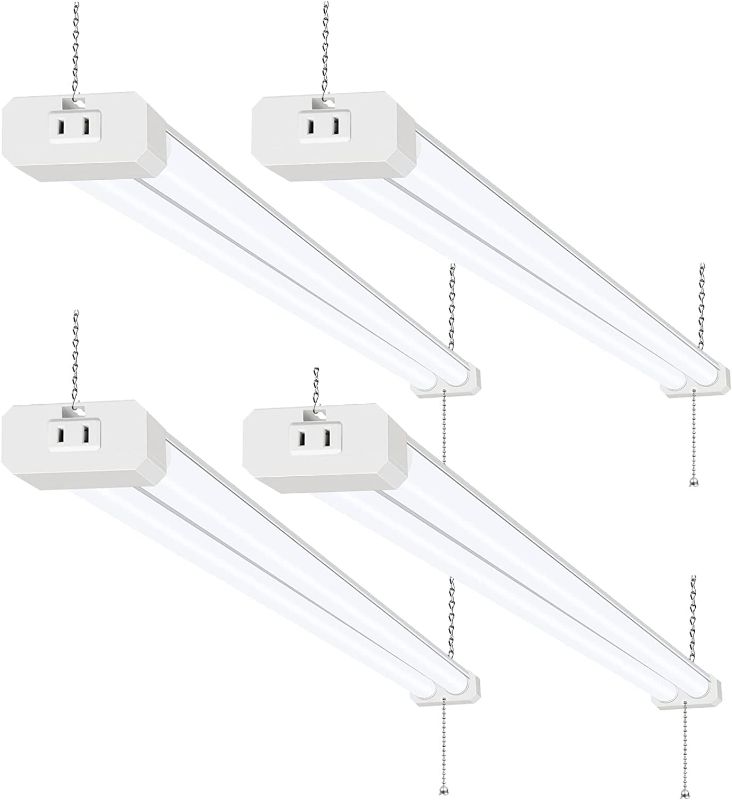 Photo 1 of 4 Pack 4FT LED Shop Light, Linkable Utility Shop Lights, 42W, 5000K Daylight White Shop