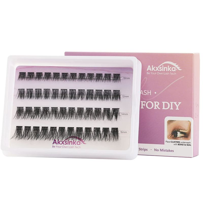 Photo 1 of Akxsinka DIY Eyelash Extension, Individual Lash Extensions Cluster - 10-16mm (SPIKY)