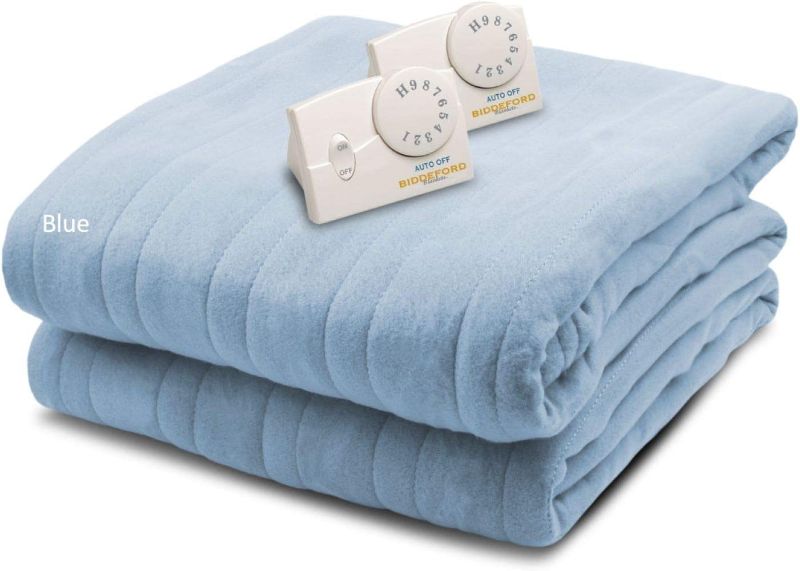 Photo 1 of BIDDEFORD BLANKETS Comfort Knit Electric Heated Blanket with Analog Controller, Queen, Blue