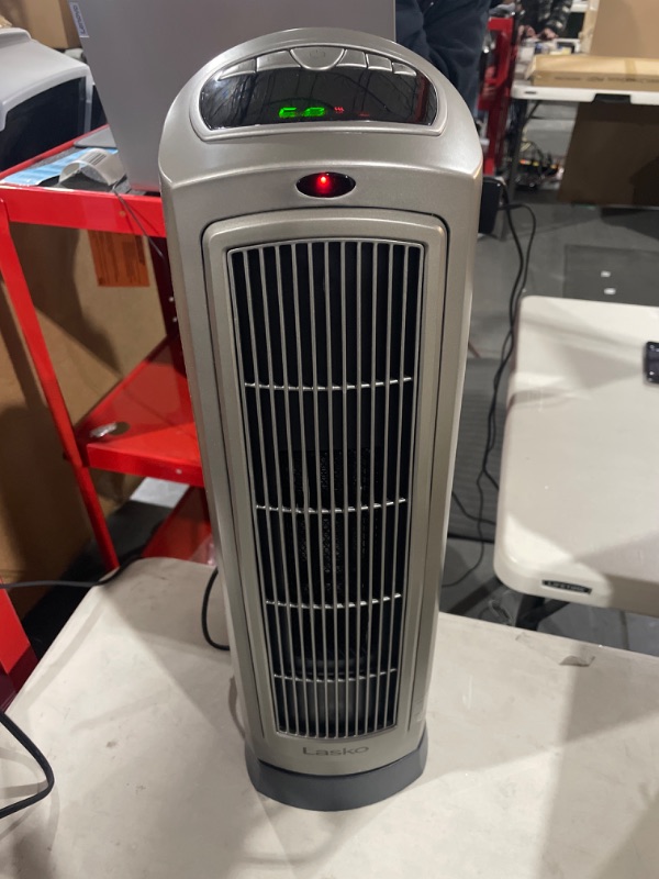 Photo 1 of Lasko 1500W Digital Ceramic Space Heater with Remote, 755320, Silver