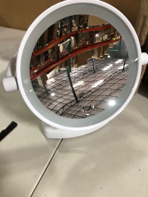 Photo 3 of 11" Fluorescent Lighted Makeup Mirror with 10X/1X Magnification and Tray Bright White