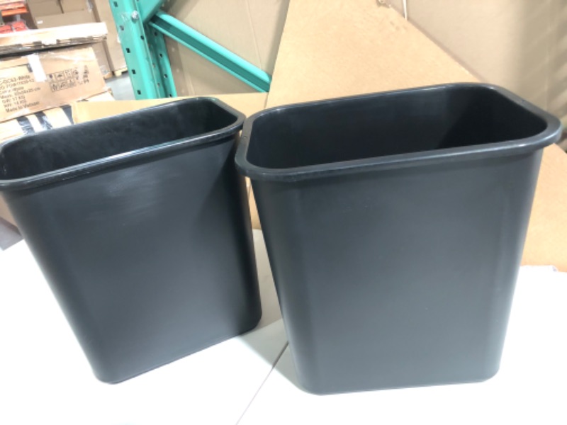 Photo 3 of 7 Gallon / 28 Quart Space Saving Trash Wastebasket,  2 Pack Black