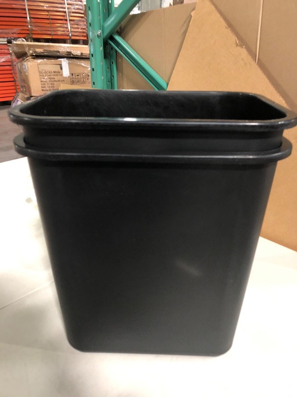 Photo 2 of 7 Gallon / 28 Quart Space Saving Trash Wastebasket,  2 Pack Black