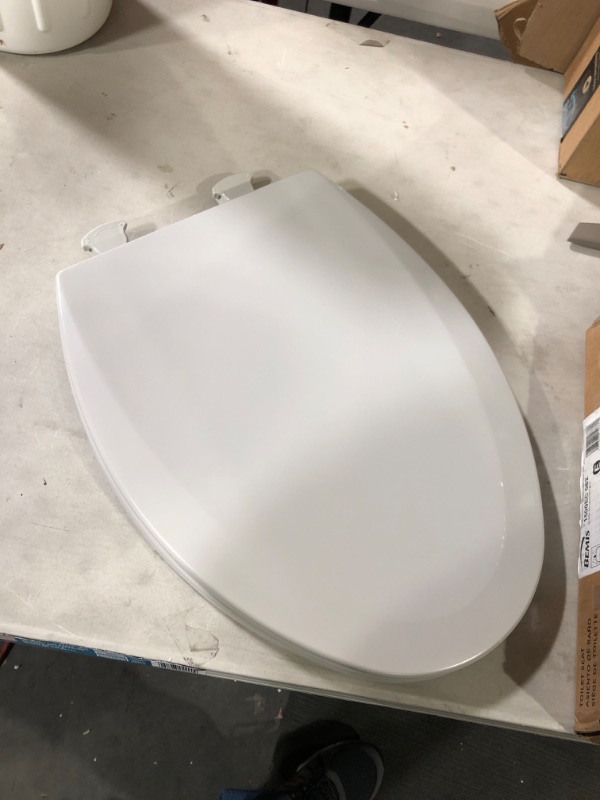 Photo 2 of Bemis 1500EC 062 Wood Elongated Toilet Seat Finish: Ice Grey