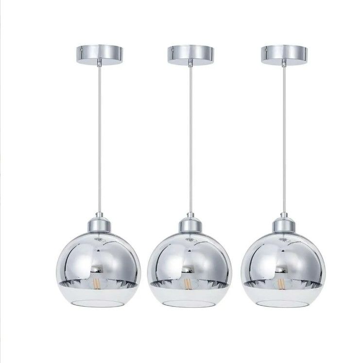 Photo 1 of 8? Glass Globe Pendant Light Set of 3