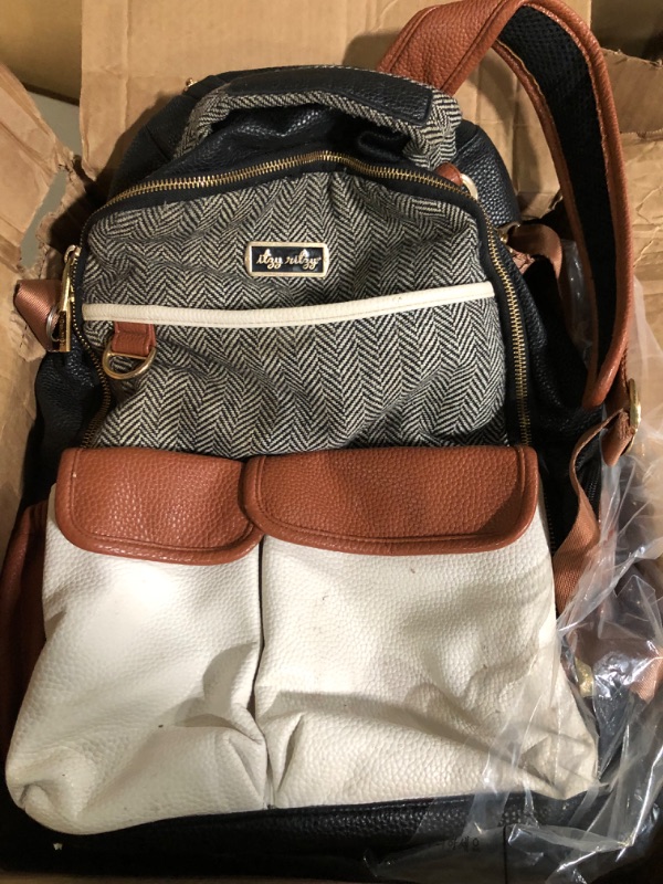 Photo 2 of Itzy Ritzy Large Capacity Boss Backpack Diaper Bag Featuring Bottle Pockets, Changing Pad, Stroller Clips & Comfortable Backpack Straps, Coffee And Cream Coffee & Cream