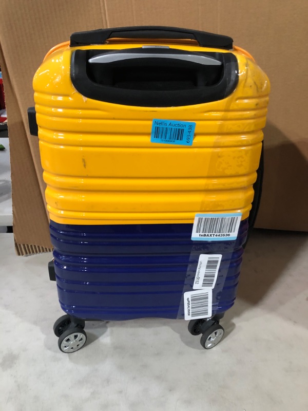 Photo 2 of **USED** SCATCHES AND MARKS AND SIGNS OF SOME USED ON LUGGAGE*** Rockland Melbourne Hardside Expandable Spinner Wheel Luggage, Two Tone Navy, Carry-On 20-Inch
