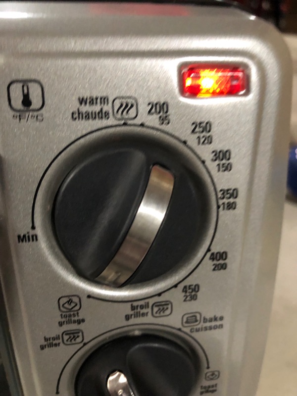 Photo 1 of BLACK+DECKER 4-Slice Convection Oven, Stainless Steel, Curved Interior fits a 9 inch Pizza, TO1313SBD silver