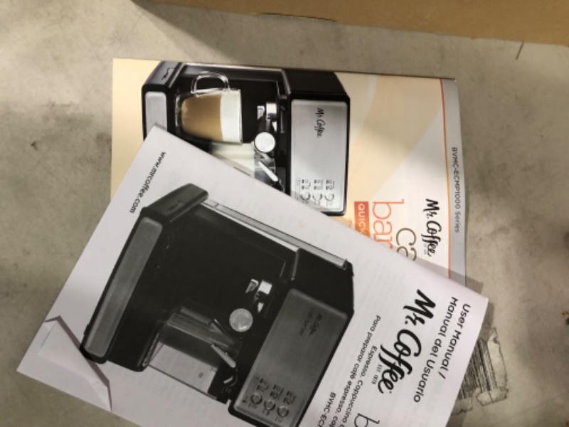Photo 2 of **SEE NOTES** Mr. Coffee Cafe Barista Espresso Maker and BVMC-BMH23 Automatic Burr Mill Grinder Bundle