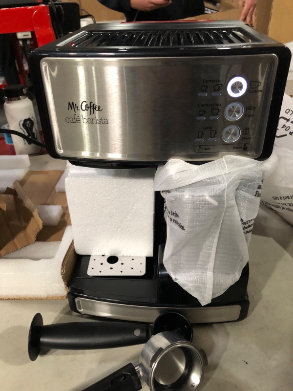 Photo 3 of **SEE NOTES** Mr. Coffee Cafe Barista Espresso Maker and BVMC-BMH23 Automatic Burr Mill Grinder Bundle