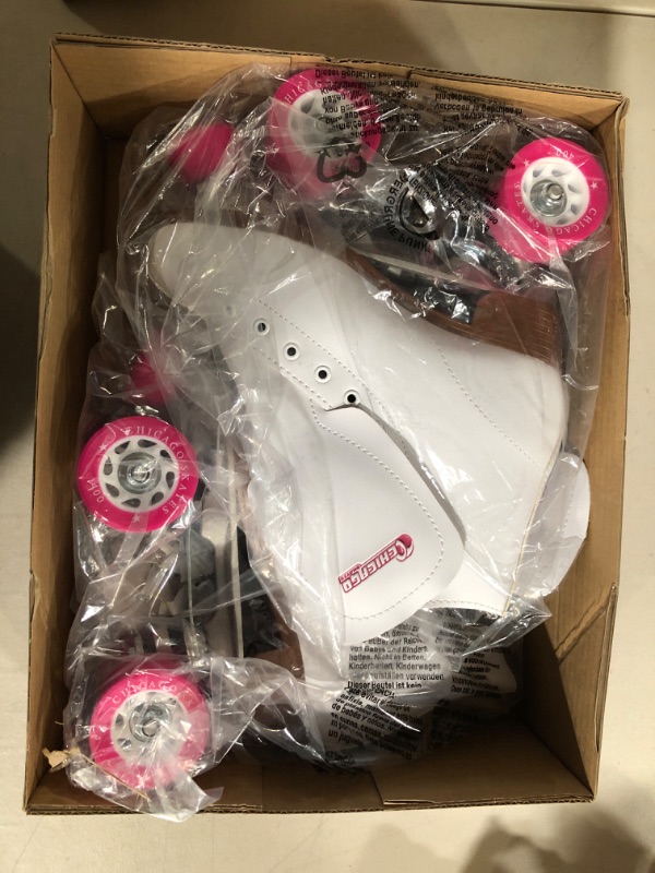 Photo 2 of CHICAGO Women's and Girl's Classic Roller Skates - Premium White Quad Rink Skates 6