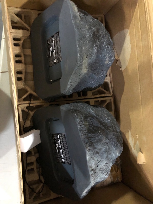 Photo 2 of it.innovative technology Outdoor Rock Speaker Pair - Wireless Bluetooth Speakers for Garden, Patio, Waterproof Design, Built for all Seasons, Rechargeable Battery, Wireless Music Streaming, Charcoal