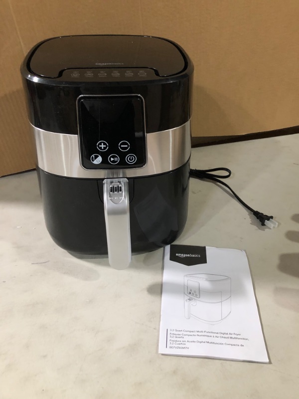 Photo 3 of Amazon Basics 3.2 Quart Compact Multi-Functional Digital Air Fryer Digital 3.2qt