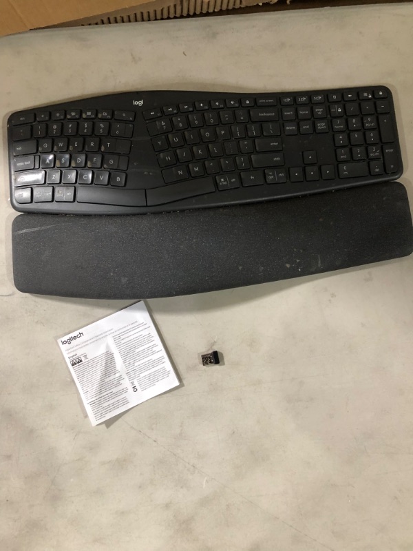 Photo 2 of Logitech ERGO K860 Wireless Ergonomic Keyboard - Split Keyboard, Wrist Rest, Natural Typing, Stain-Resistant Fabric, Bluetooth and USB Connectivity, Compatible with Windows/Mac Keyboard Only