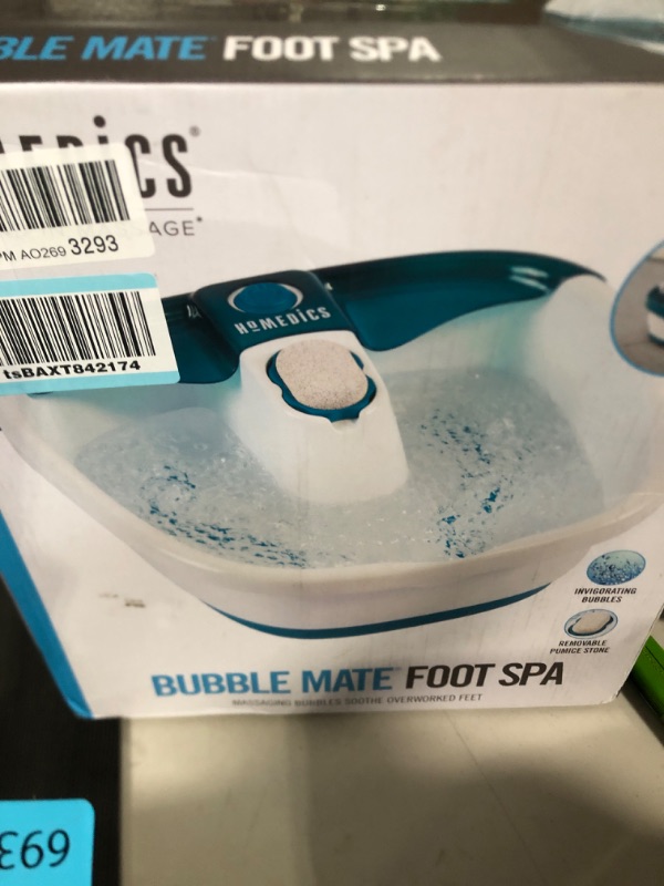 Photo 2 of  Bubble Mate Foot Spa, Toe Touch Controlled Foot Bath with Invigorating Bubbles and Splash Proof, Raised Massage nodes and Removable Pumice Stone