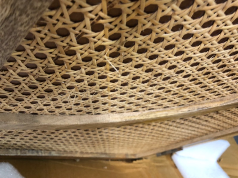 Photo 1 of ***DAMAGED*** Bloomingville Mango Wood and Cane Shelves and 2 Doors Cabinet, Natural