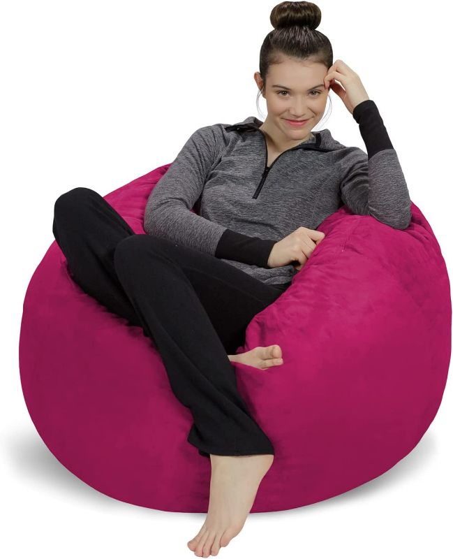 Photo 1 of ***USED*** Sofa Sack Bean Bag Chair: 3' Memory Foam Furniture Bean Bag - Medium Sofa with Soft Micro Fiber Cover - Hot Pink
