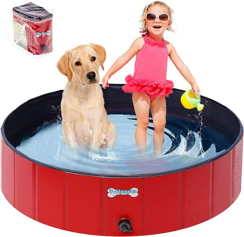 Photo 1 of ***USED*** V-HANVER Dog Pool Pets Bathing Tub Plastic Wading Kiddie Pool for Medium and Large Dogs Kids - Portable Foldable Collapsible, 47 X 12 inch