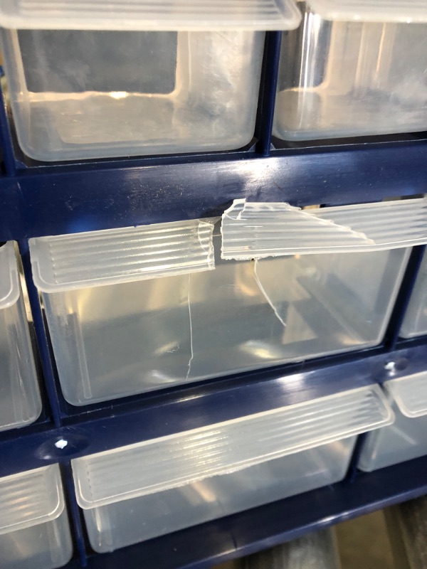 Photo 2 of ***DAMAGED*** Plastic Storage Drawers – 42 Compartment Organizer – Desktop or Wall Mount Container by Stalwart