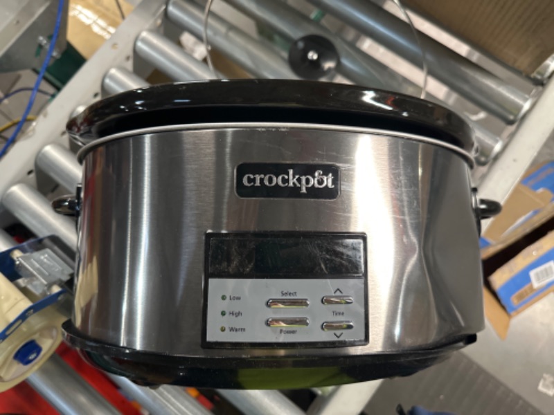 Photo 2 of ***DAMAGED*** Slow Cooker|8 Quart Programmable Slow Cooker with Digital Countdown Timer, Black Stainless Steel