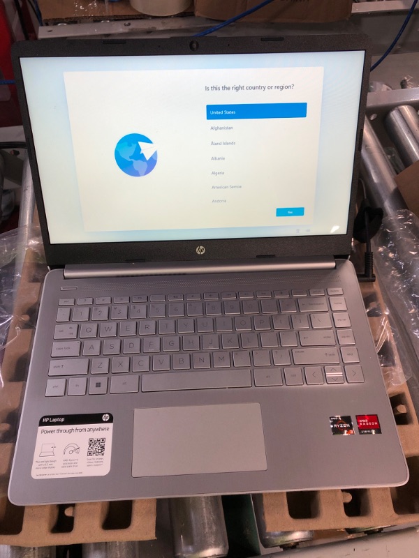 Photo 2 of HP 2022 14" HD Display Laptop, AMD Ryzen 3-3250U, 32GB RAM, 512GB PCIe SSD, AMD Radeon Graphics, True Vision HD Camera, Bluetooth, Windows 11 S, Silver, Charger included