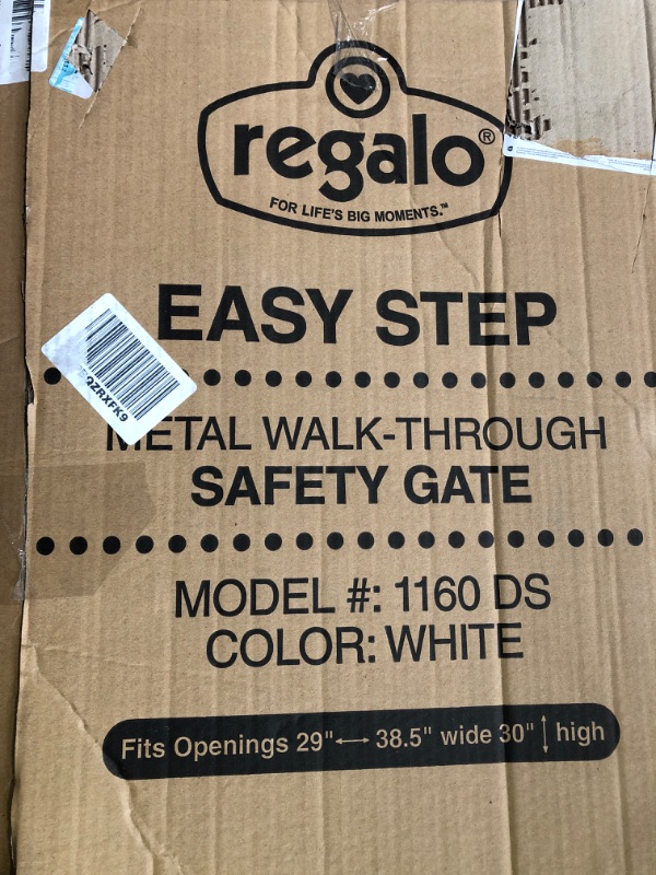 Photo 3 of Regalo Easy Step 38.5-Inch Wide Walk Thru Baby Gate, Includes 6-Inch Extension Kit, 4 Pack Pressure Mount Kit, 4 Pack Wall Cups and Mounting Kit 38.5" Wide