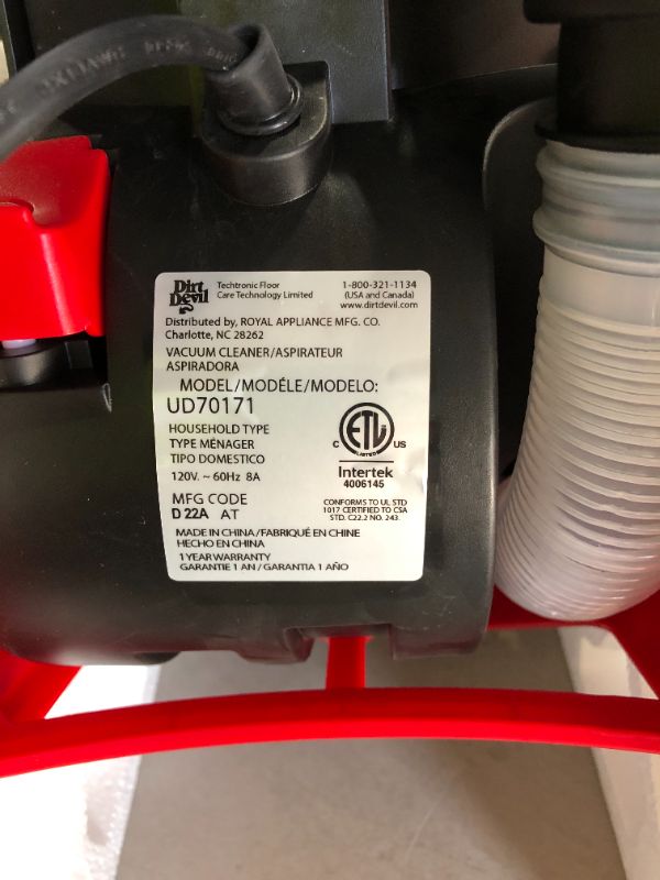 Photo 1 of Dirt Devil Endura Express Compact Upright Vacuum Cleaner - Black/Red