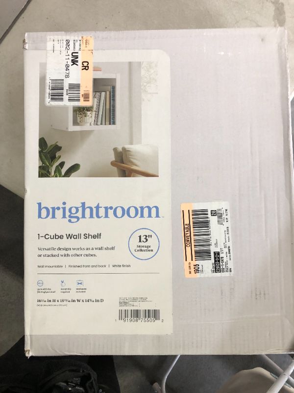 Photo 3 of brightroom Cube Wall shelf, white, holds up to 40.5lbs, 16 1/16"H x 15 15/16"W x 14 9/16"D