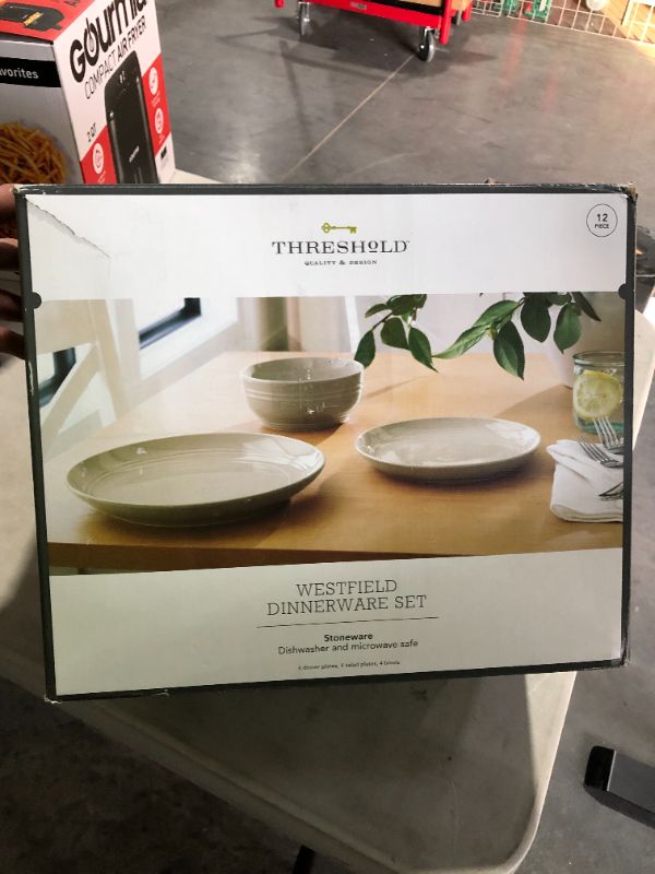 Photo 2 of 12pc Stoneware Westfield Dinnerware Set - Threshold™ 4 dinner plates, 4 salad plates, 4 bowls 