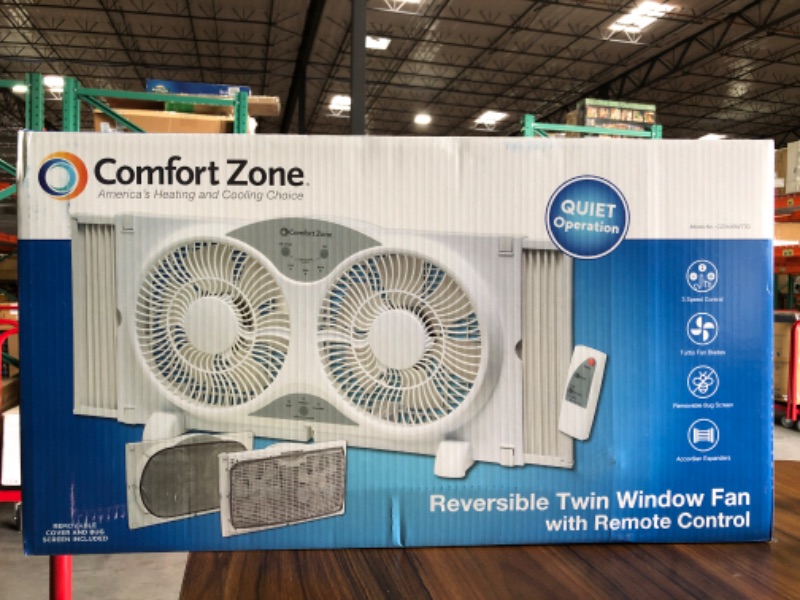 Photo 2 of Comfort Zone Dual Digital Reversible Window Fan with Bug Screen Model No: CZ310RWTTG