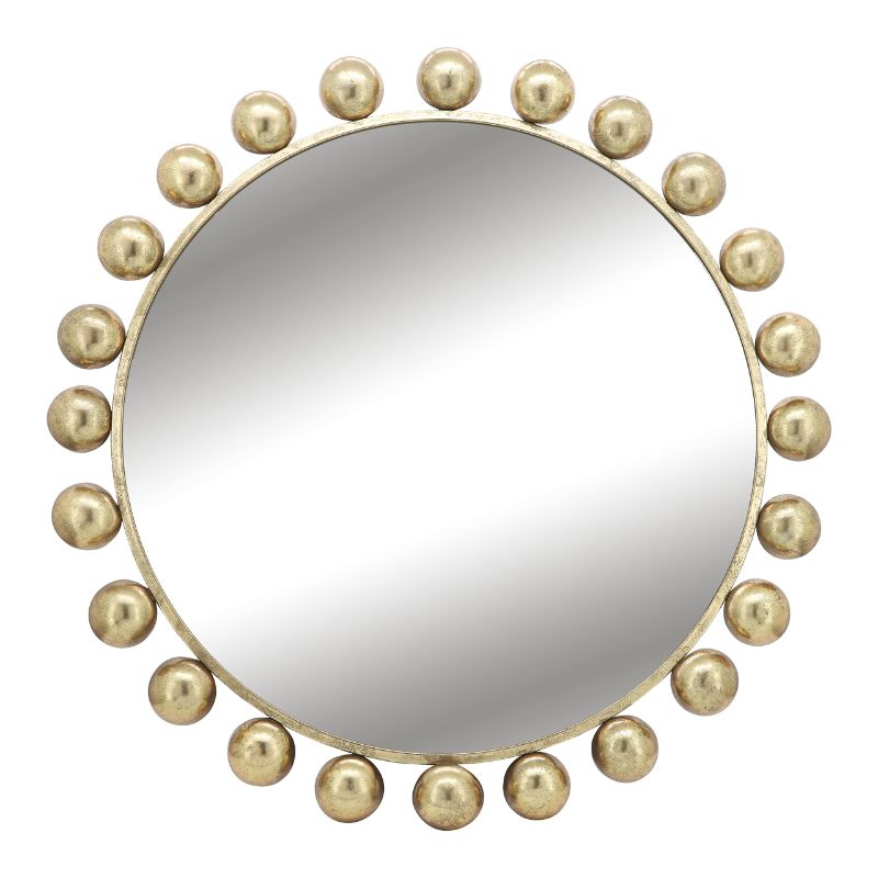 Photo 1 of *SEE NOTE* SAGEBROOK HOME ROUND METAL MIRRORS MODERN DECORATIVE HANGING WALL DECOR, INTERIOR DECORATION WALL MIRROR FOR HOME, KITCHEN, BEDROOM, LIVING ROOM, 42" H, GOLD