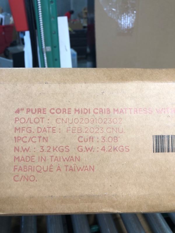 Photo 1 of babyletto Pure Core 4" Midi Crib Mattress, Hybrid Waterproof Cover, Lightweight, Greenguard Gold Certified