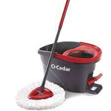 Photo 1 of * DAMAGED * O-Cedar EasyWring Microfiber Spin Mop, Bucket Floor Cleaning System, Red, Gray