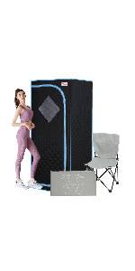 Photo 1 of  Portable Far Infrared Sauna Tent, Full Size 700W, Max 60 Min Session Wire Controller (Infrared/Black)