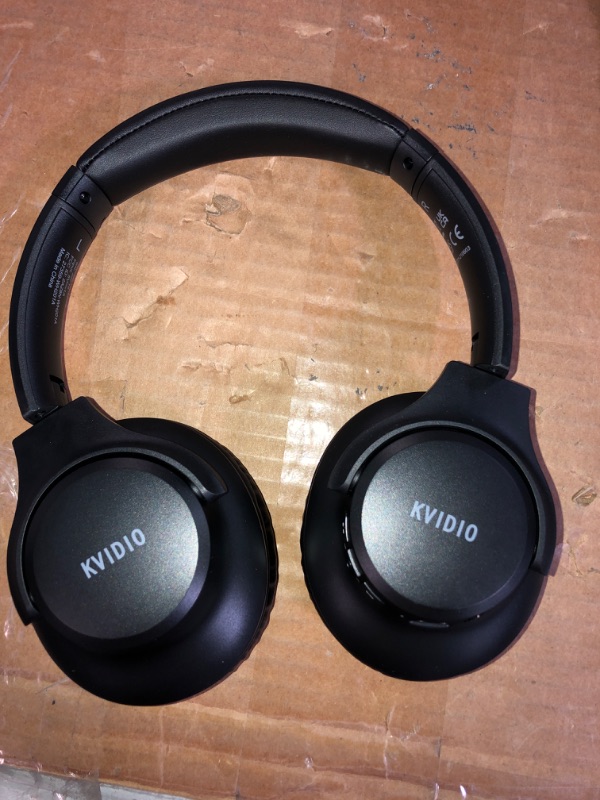 Photo 1 of Bluetooth Headphones Over Ear,KVIDIO 55 Hours Playtime Wireless Headphones with Microphone,Foldable Lightweight Headset with Deep Bass,HiFi Stereo Sound for Travel Work Laptop PC Cellphone Black