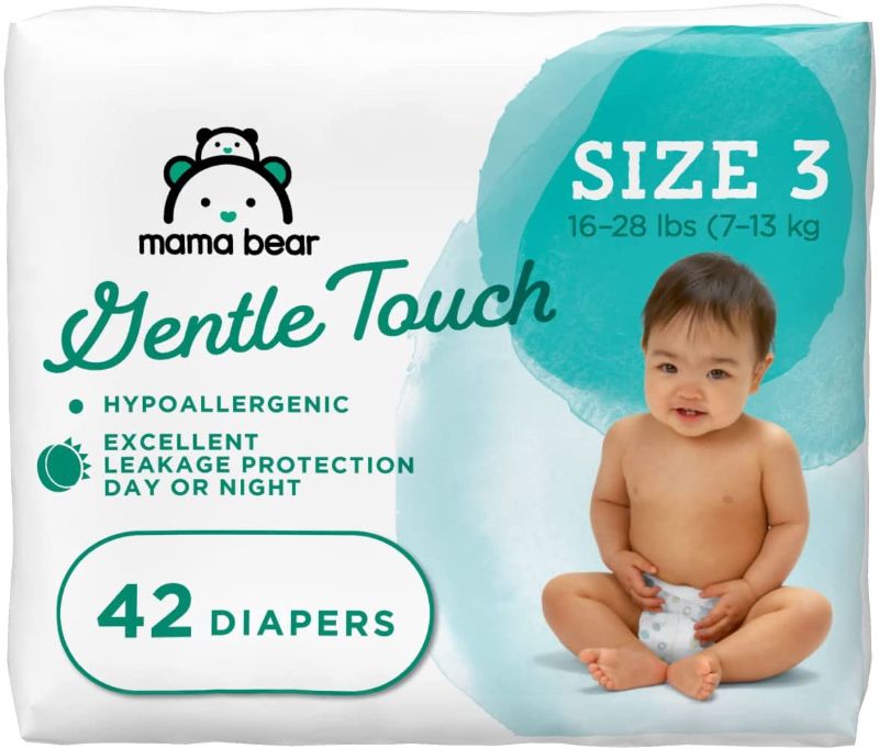 Photo 1 of Amazon Brand - Mama Bear Gentle Touch Diapers, Hypoallergenic, Size 3 (42 Count) - Pack of 1