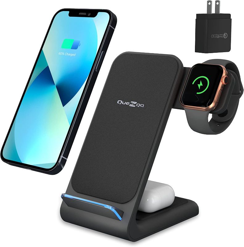 Photo 1 of Quezqa Wireless Charging Station - 3 in 1 Fast Wireless Charger 