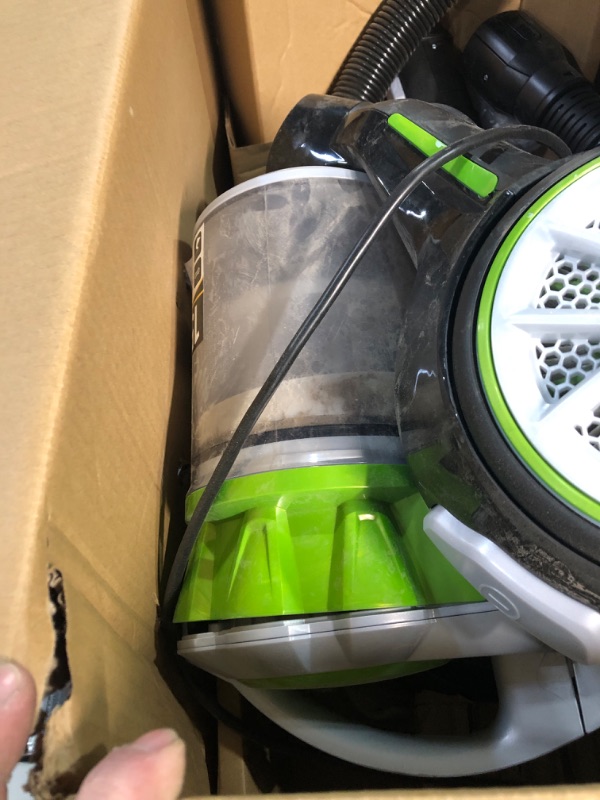 Photo 2 of * USED * Bissell Powergroom Multicyclonic Bagless Canister Vacuum - Corded - 1654, Black / Lime
