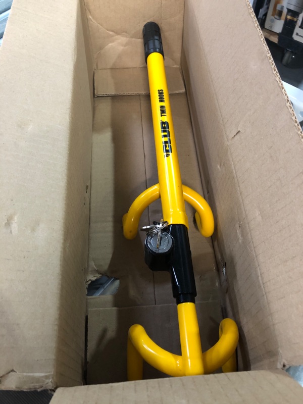Photo 2 of * USED * The Club 3000 Twin Hooks Steering Wheel Lock, Yellow